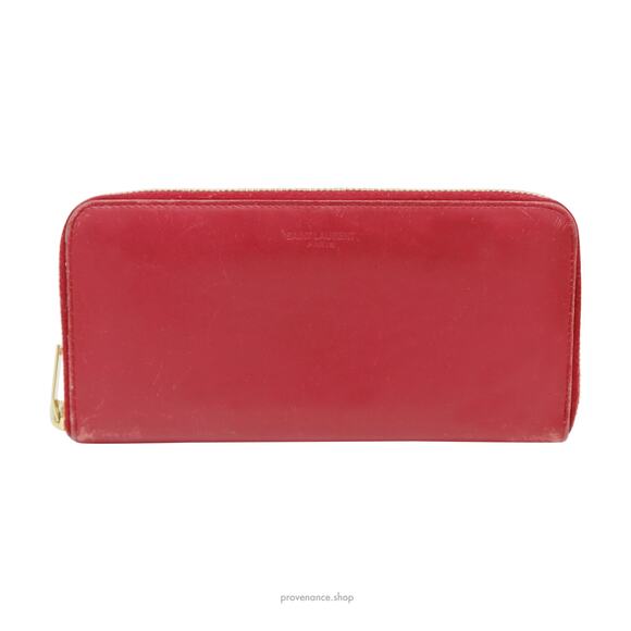 🔴 SLP Zip Long Wallet - Poppy Red Leather - Picture 1 of 10